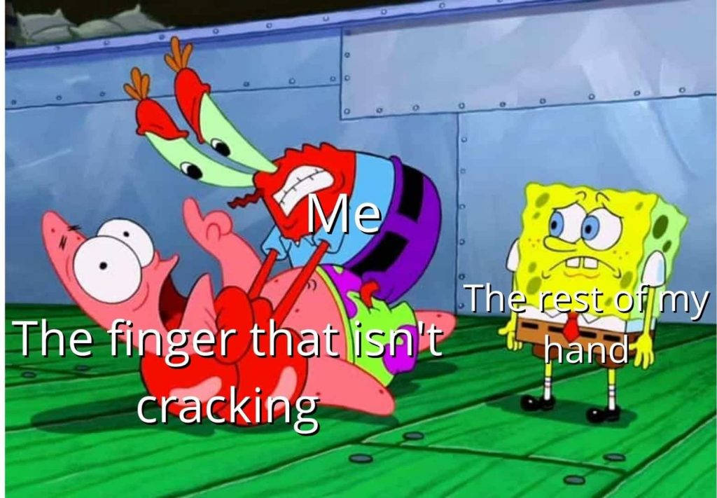 Cracking Hand Spongebob Meme Wallpaper