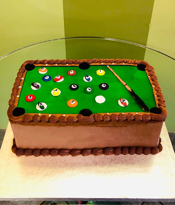 Creative Pool Table Cake Design Wallpaper