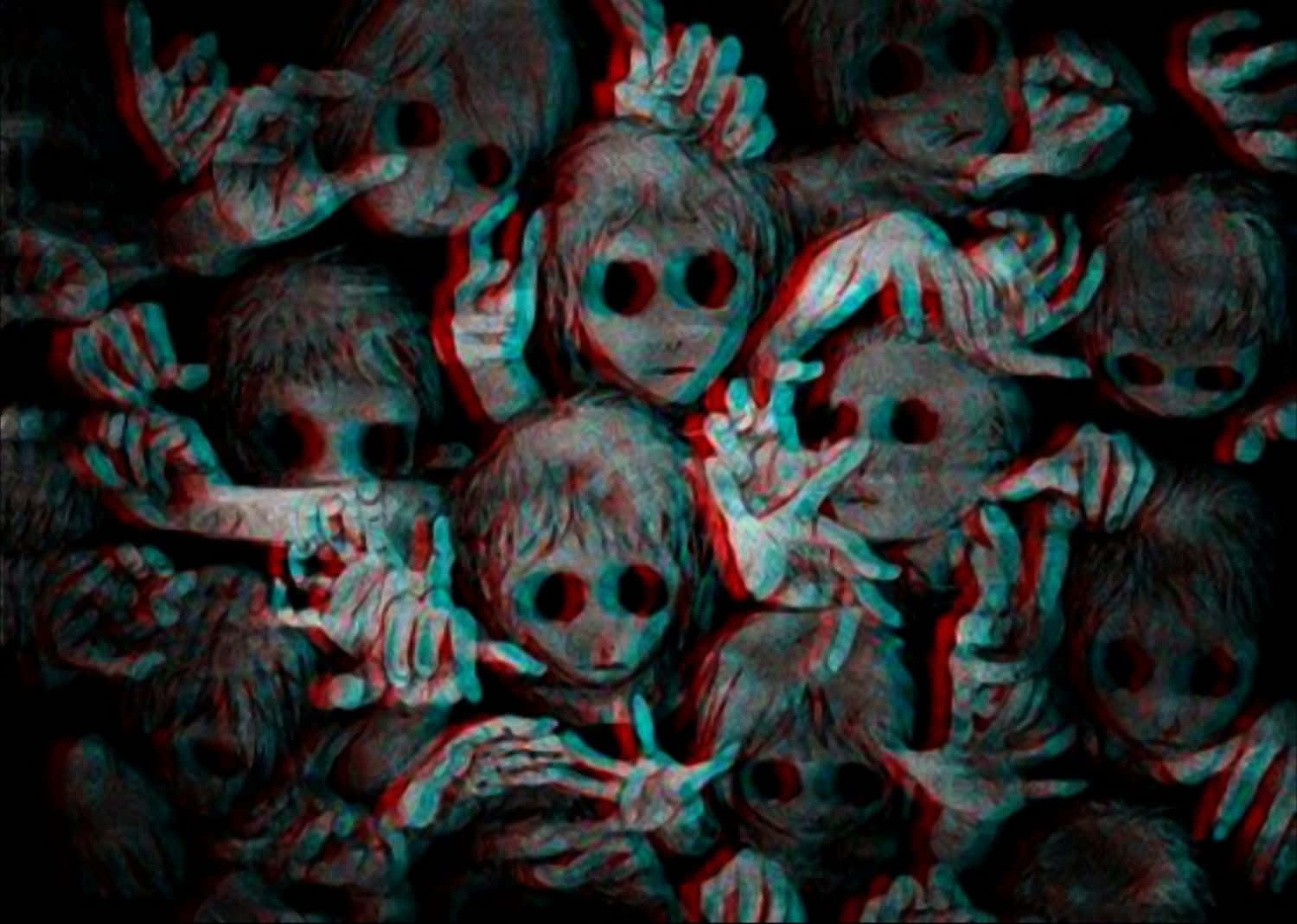 Creepy Aesthetic Cartoon Eyeless Ghosts Wallpaper