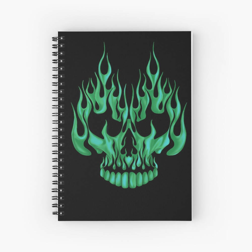 Creepy Green Fire Skull Wallpaper