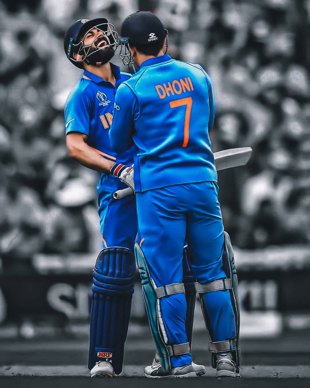 Cricket_ Celebration_ Moment_ Virat_ Kohli_ Dhoni Wallpaper