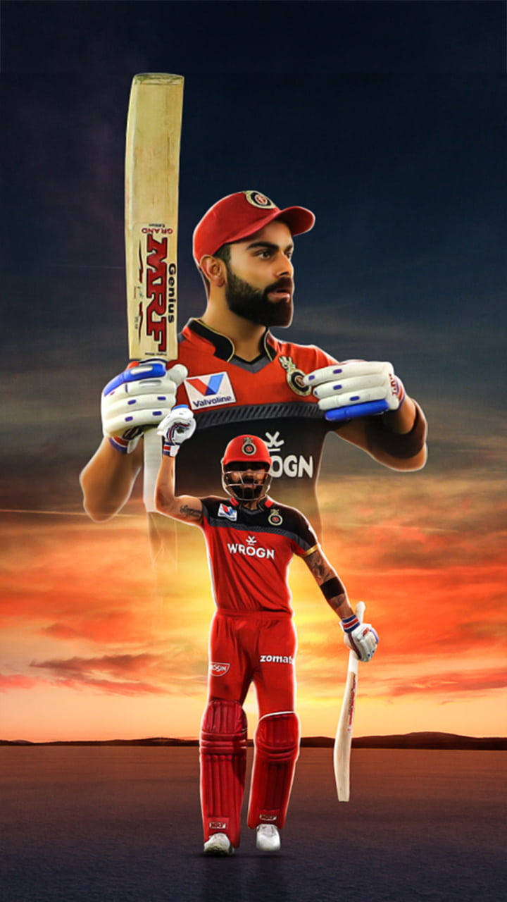 Cricket Virat Kohli Rcb Sunset Wallpaper