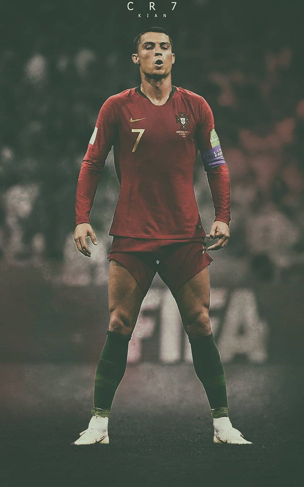 Cristiano Ronaldo Cool Fpf Red Jersey Wallpaper