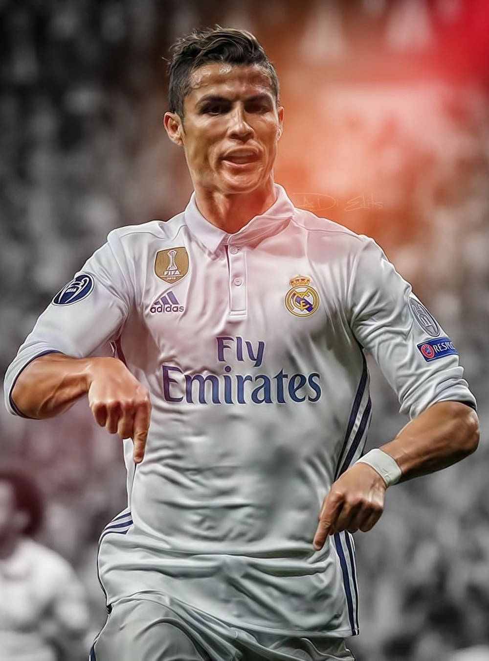 Cristiano Ronaldo Cool White Real Madrid Uniform Wallpaper