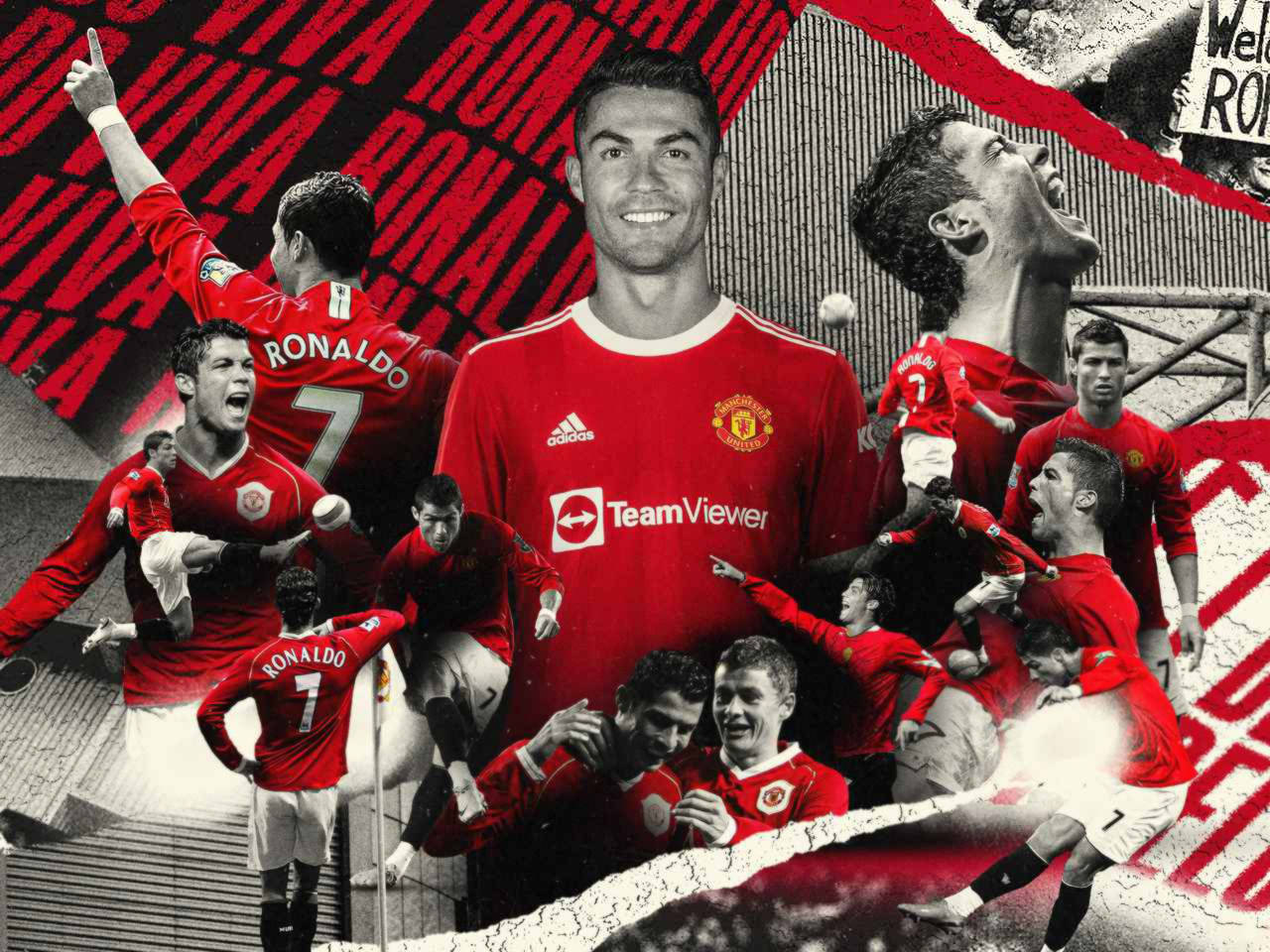 Cristiano Ronaldo Manchester United Illustration Wallpaper