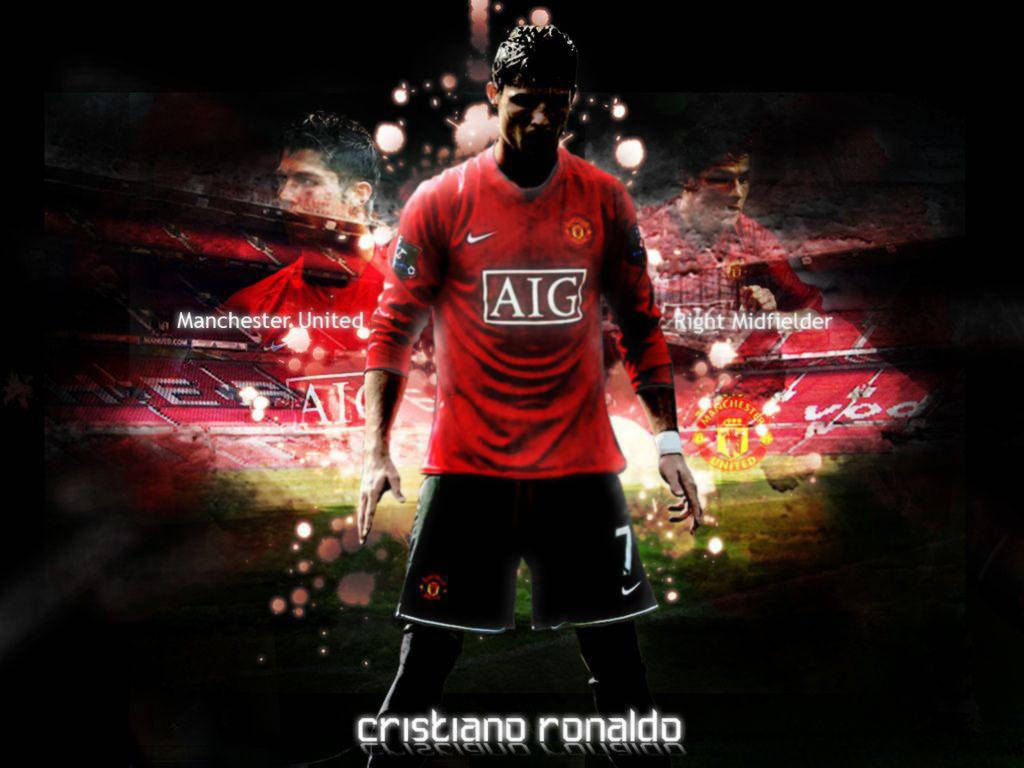Cristiano Ronaldo Manchester United Vignette Art Wallpaper