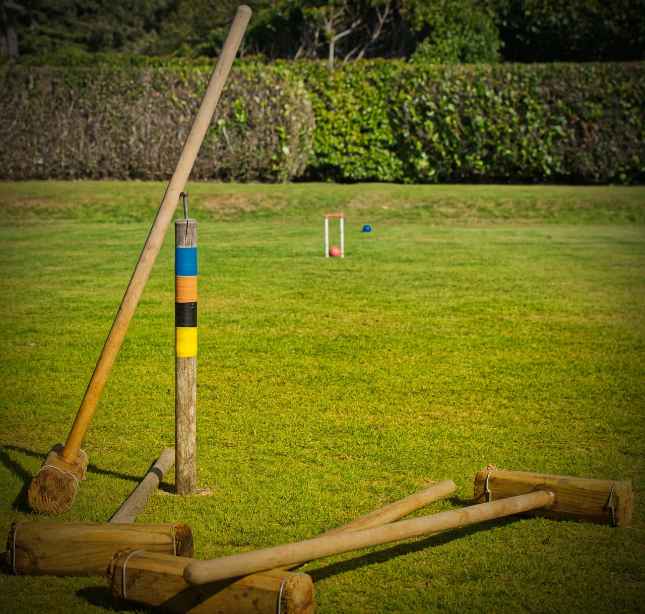 Croquet Game Equipmenton Lawn.jpg Wallpaper