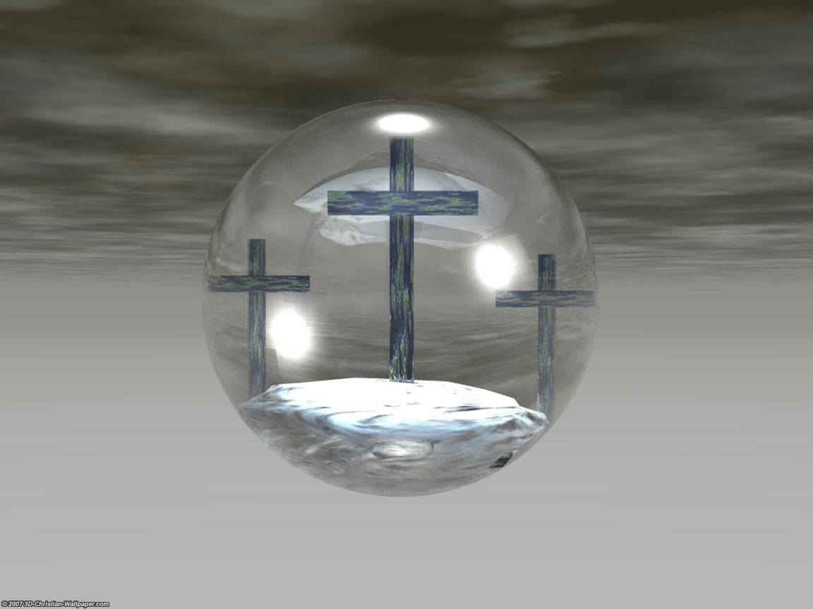 Crosses Of Christian God In A Glass Sphere Wallpaper