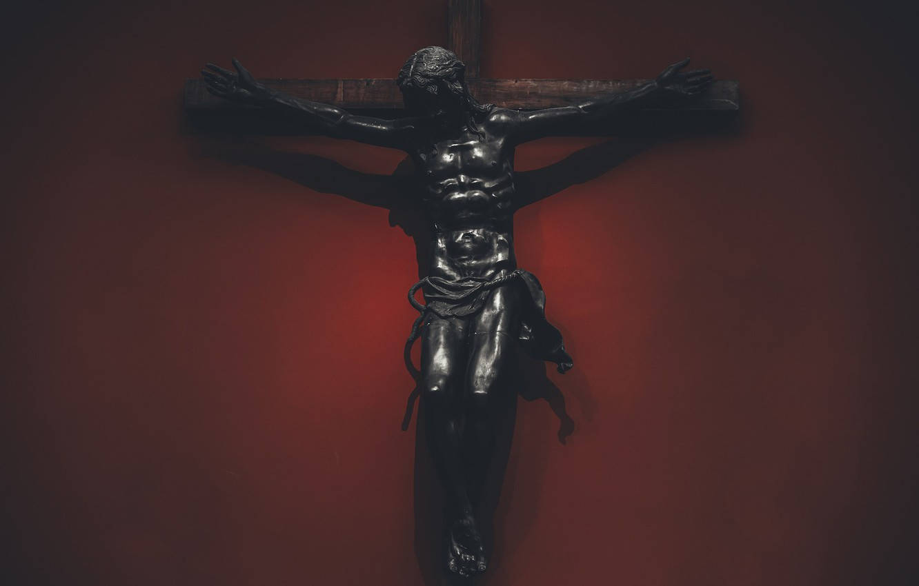 Crucifix Red God Laptop Wallpaper