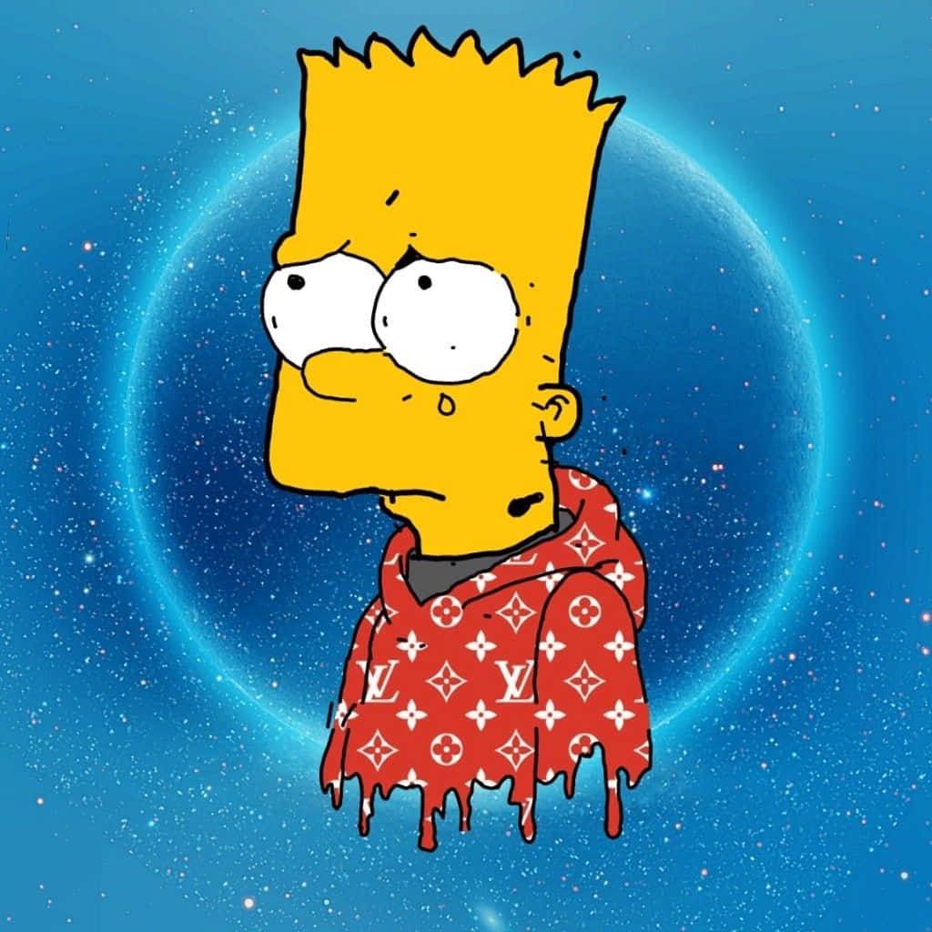 Crying Cool Bart Simpson Supreme Wallpaper