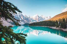 Crystal Blue Moraine Lake Canada Pretty Landscape Wallpaper