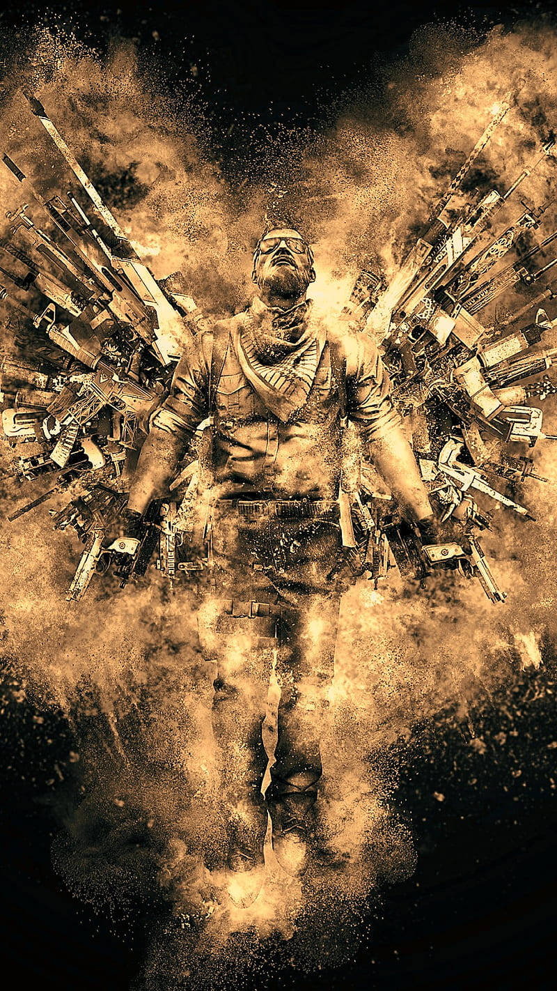 Cs Go Soldier With Guns Iphone Wallpaper