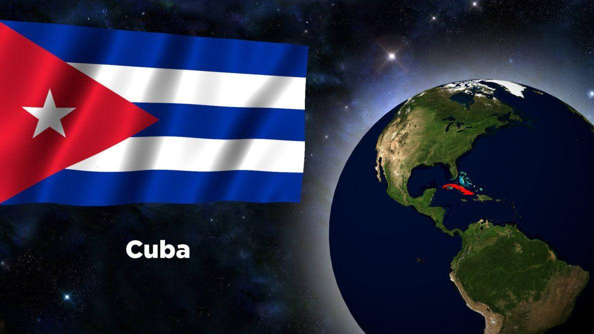 Cuban Flag Near Planet Earth Wallpaper