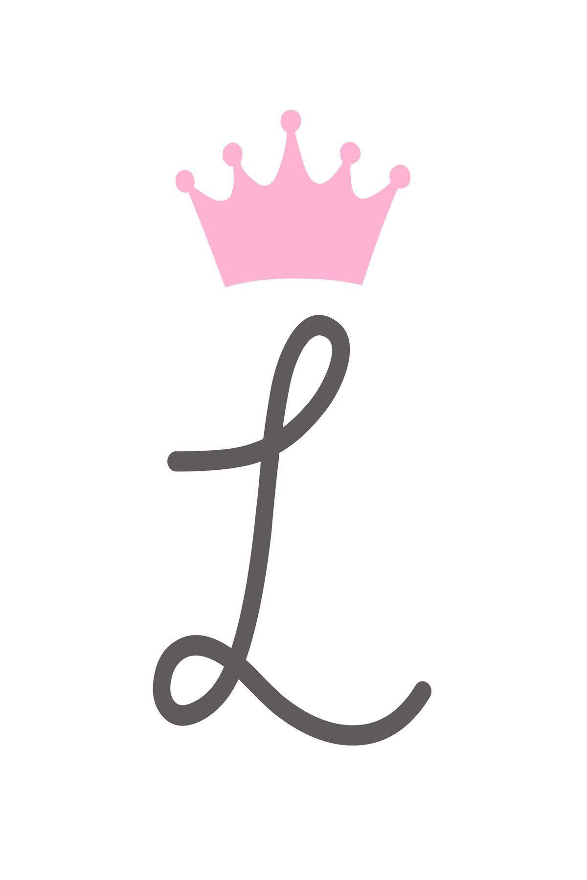 Cursive Letter L Pink Crown Wallpaper