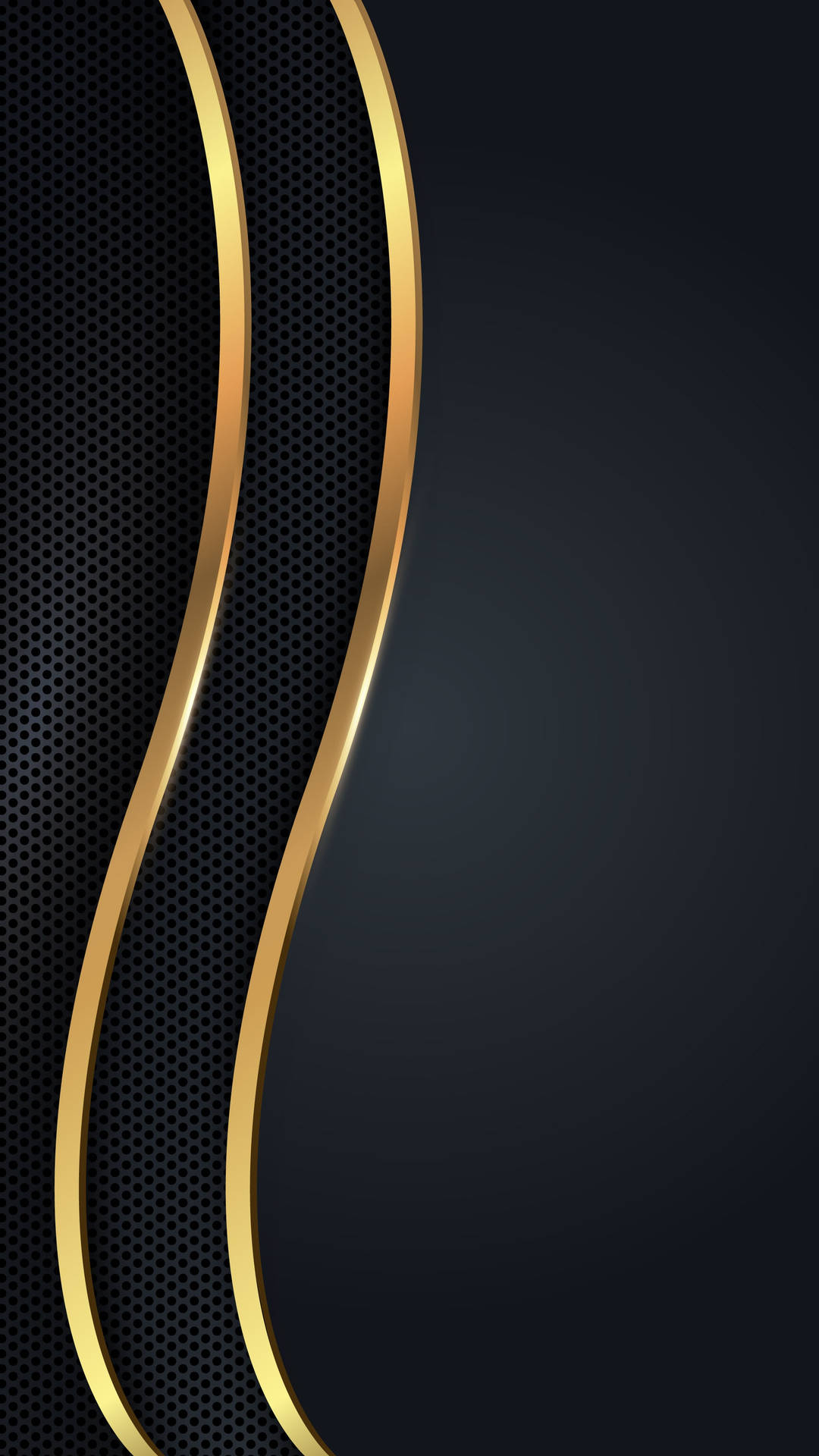 Curvy Lines Black And Gold Iphone Wallpaper