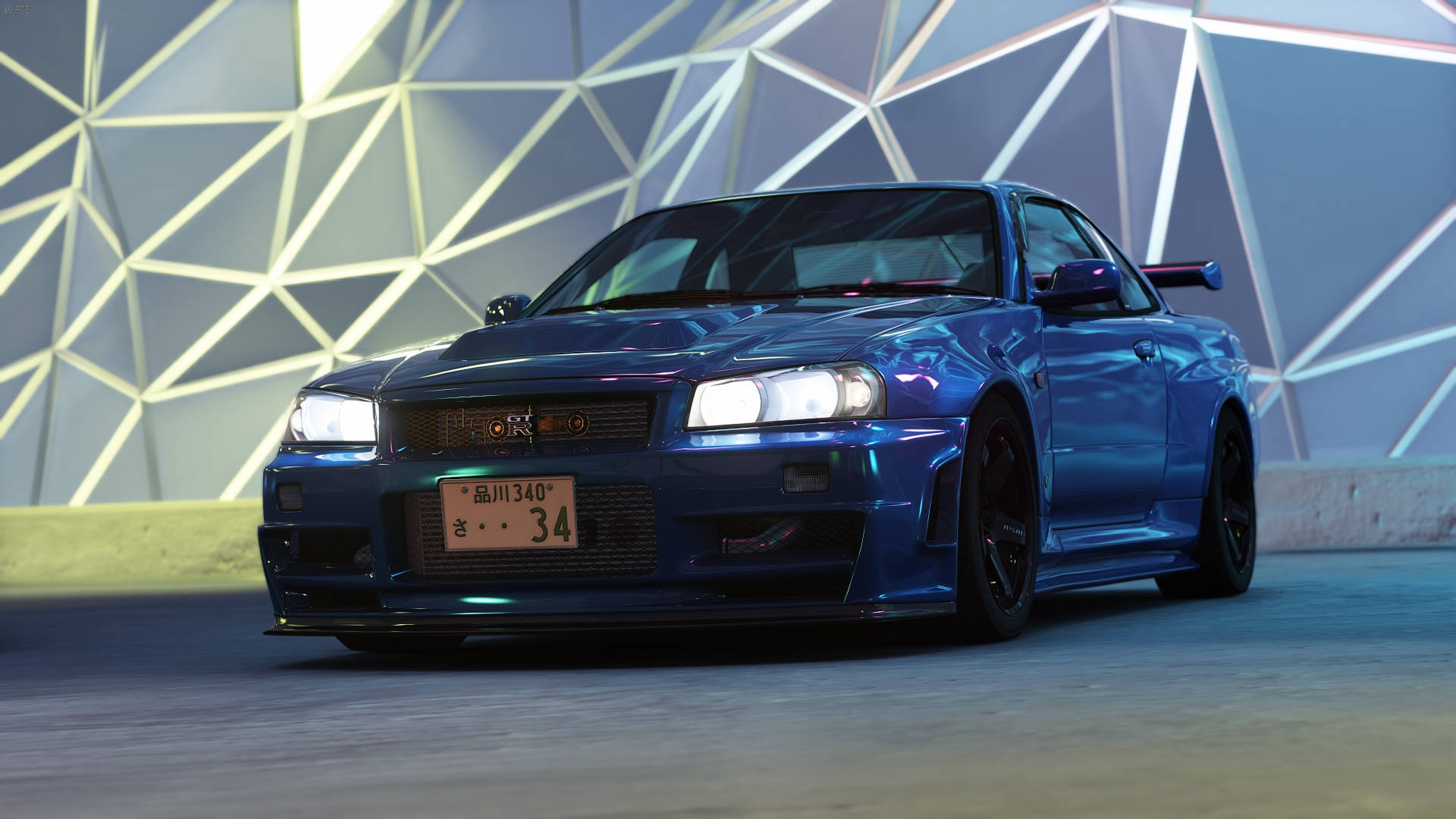 Download free Customized Blue Nissan Skyline Gtr R34 Wallpaper -  MrWallpaper.com