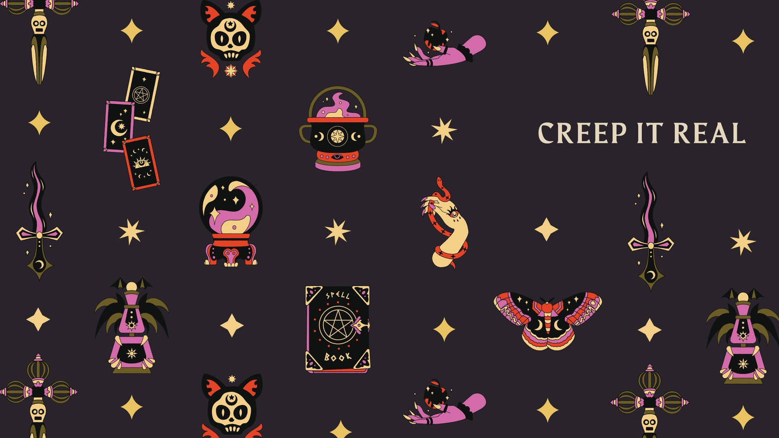 Cute Aesthetic Halloween Creep It Real Wallpaper