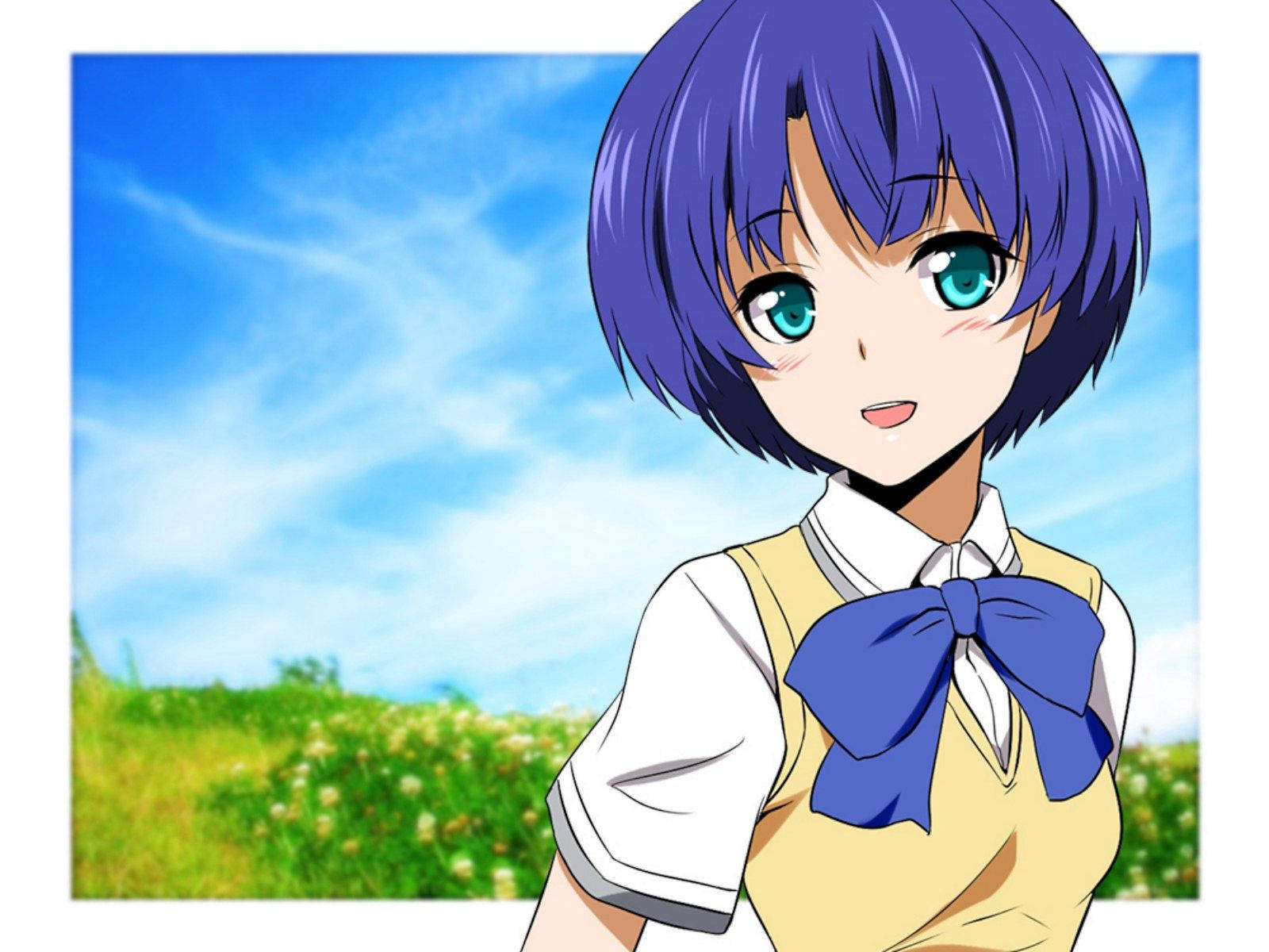 Cute Anime Girl Blue Sky Wallpaper