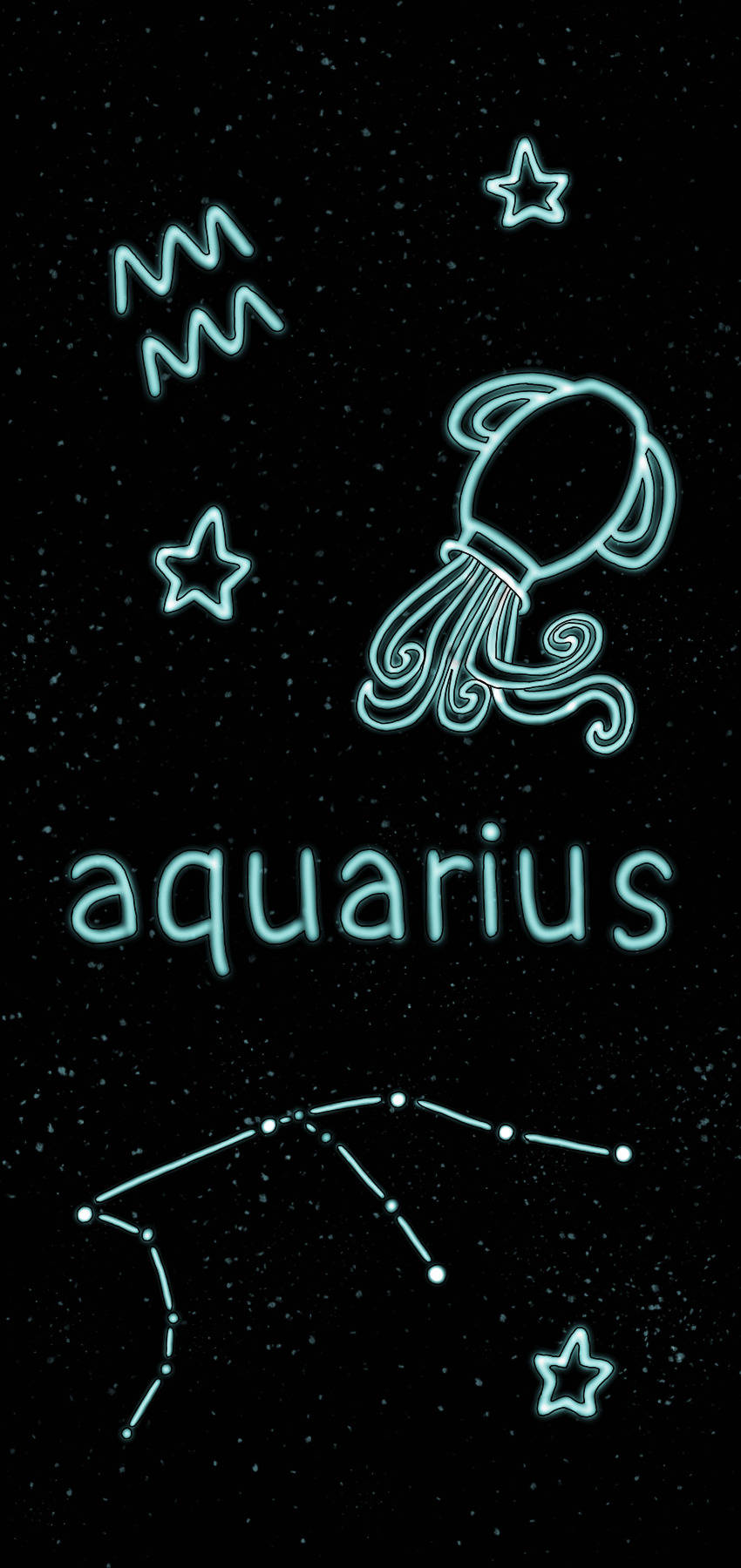 Cute Aquarius Doodles Wallpaper
