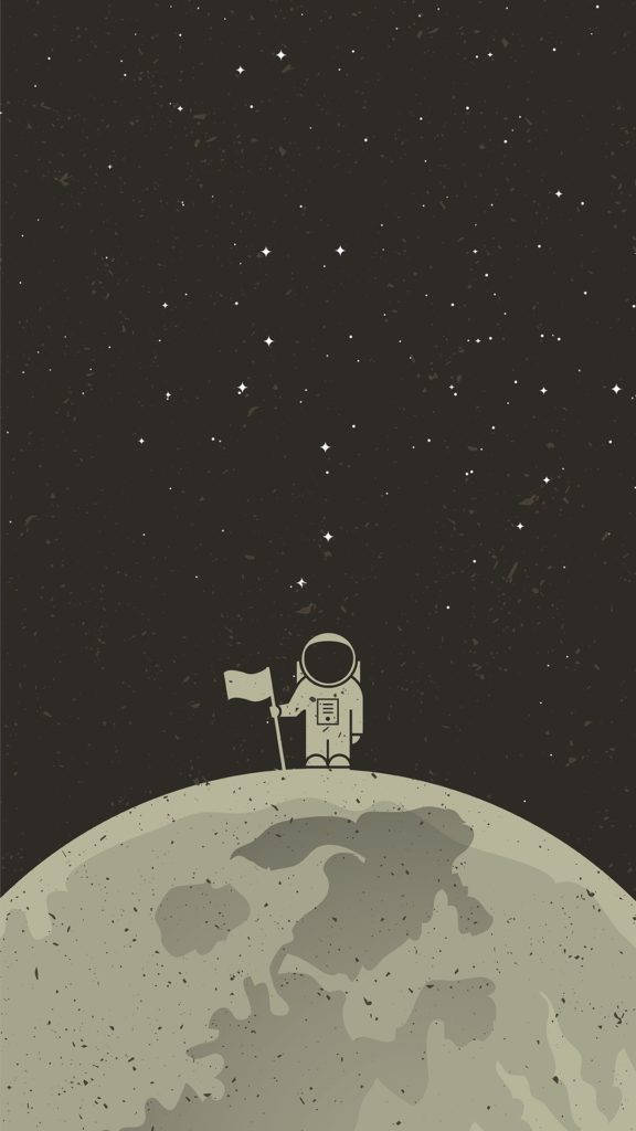 Cute Artwork Of Astronaut In Space Wallpaper