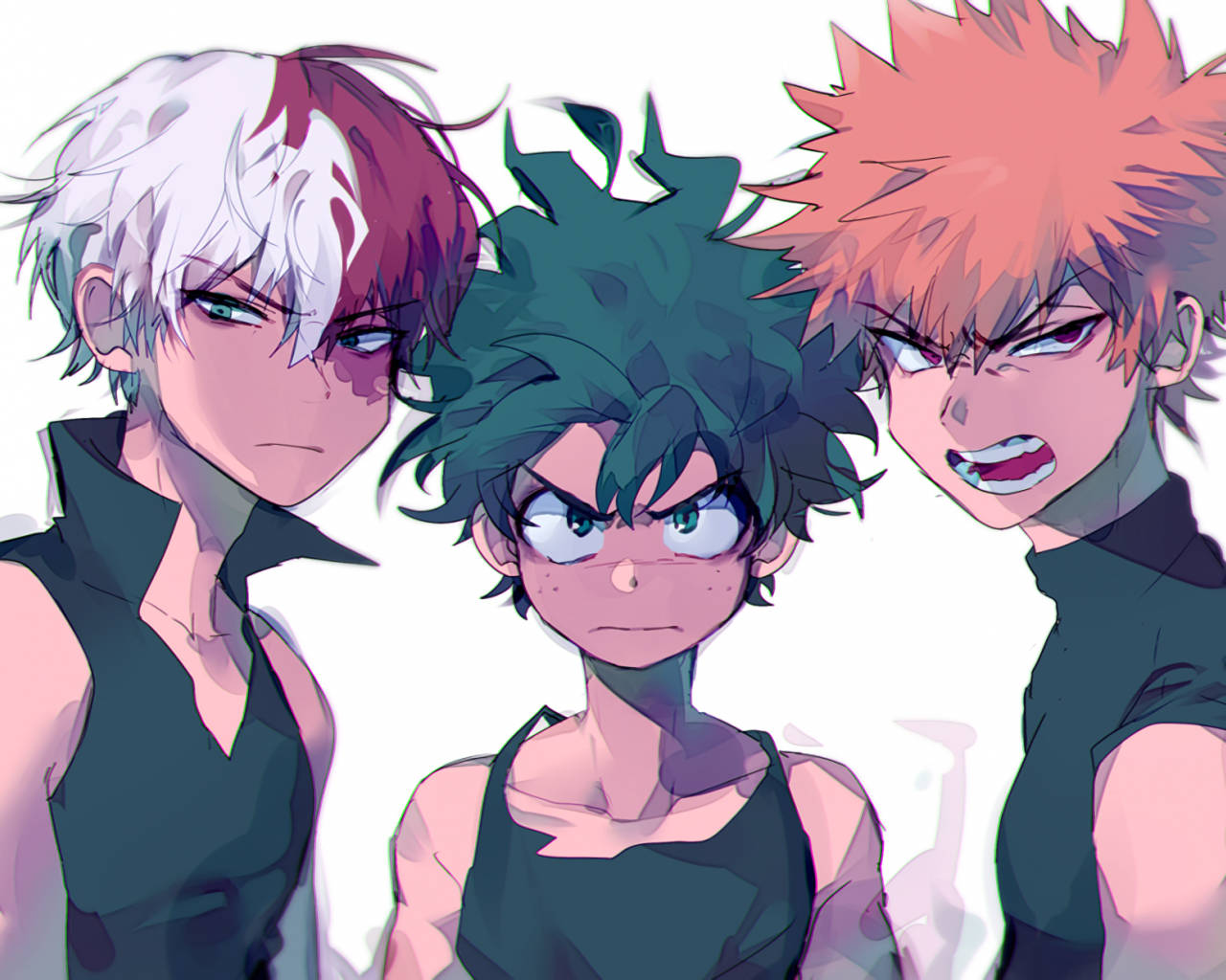 Cute Bakugo Black Sleeveless Wallpaper