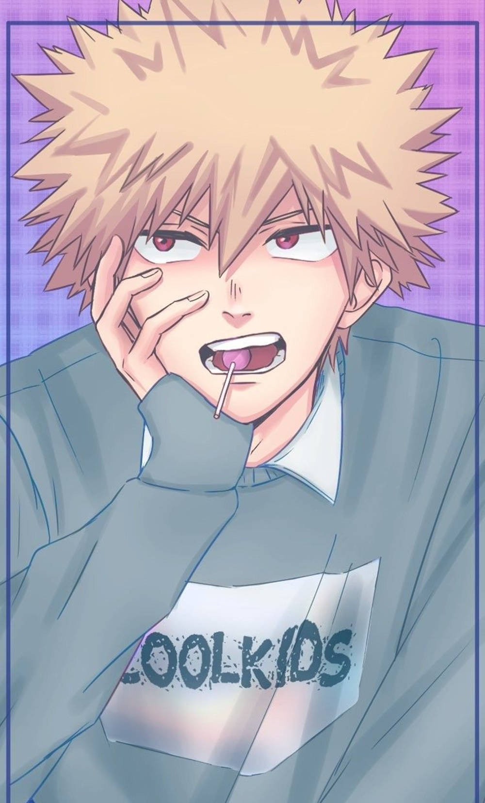 Cute Bakugou Looking On With A Determined Expression Wallpaper