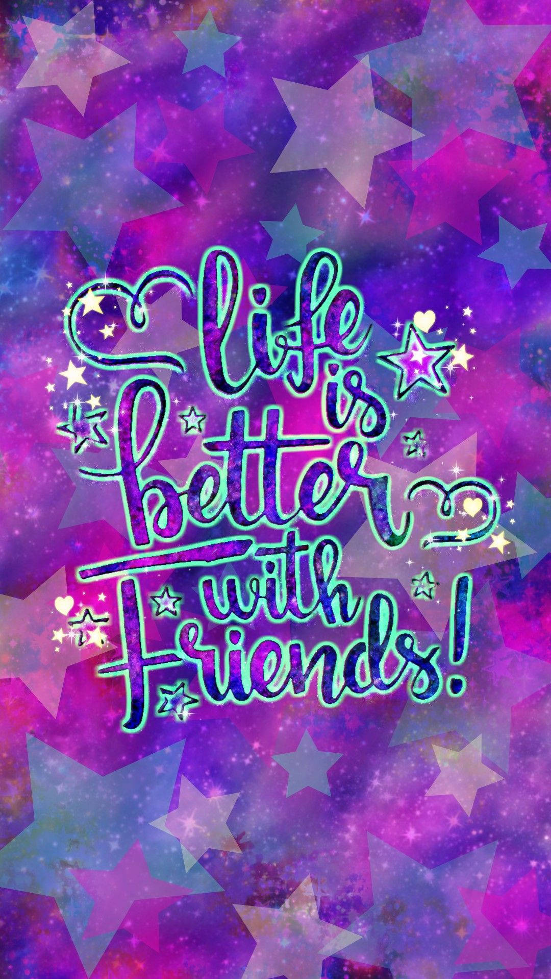 Cute Best Friend Life Quote Wallpaper