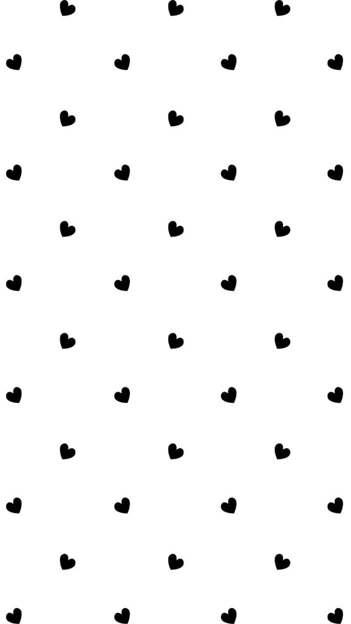 Cute Black And White Heart Pattern Wallpaper