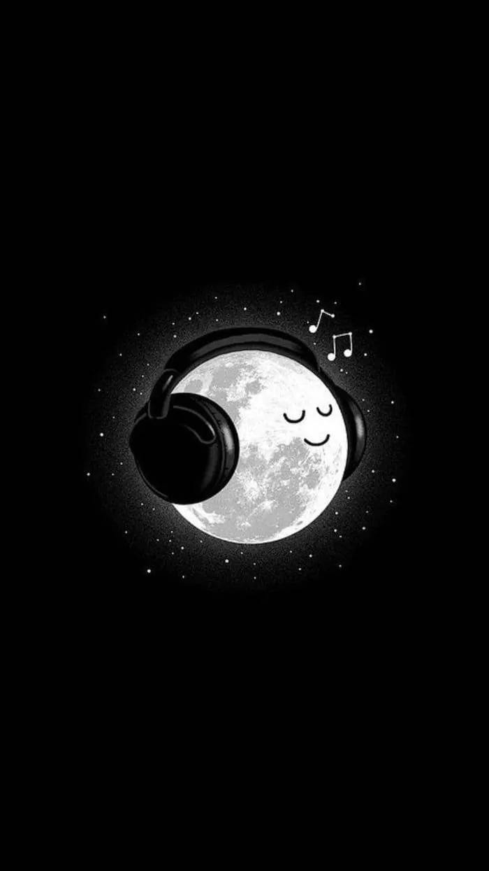Cute Black And White Moon Wallpaper