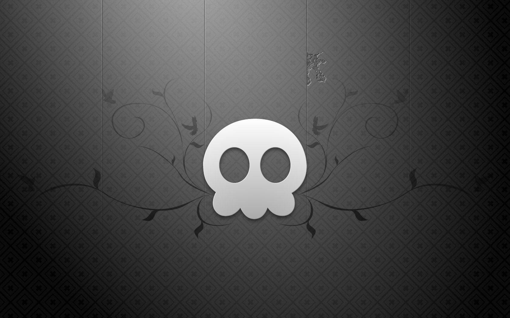 Cute Black Skull Wallpaper