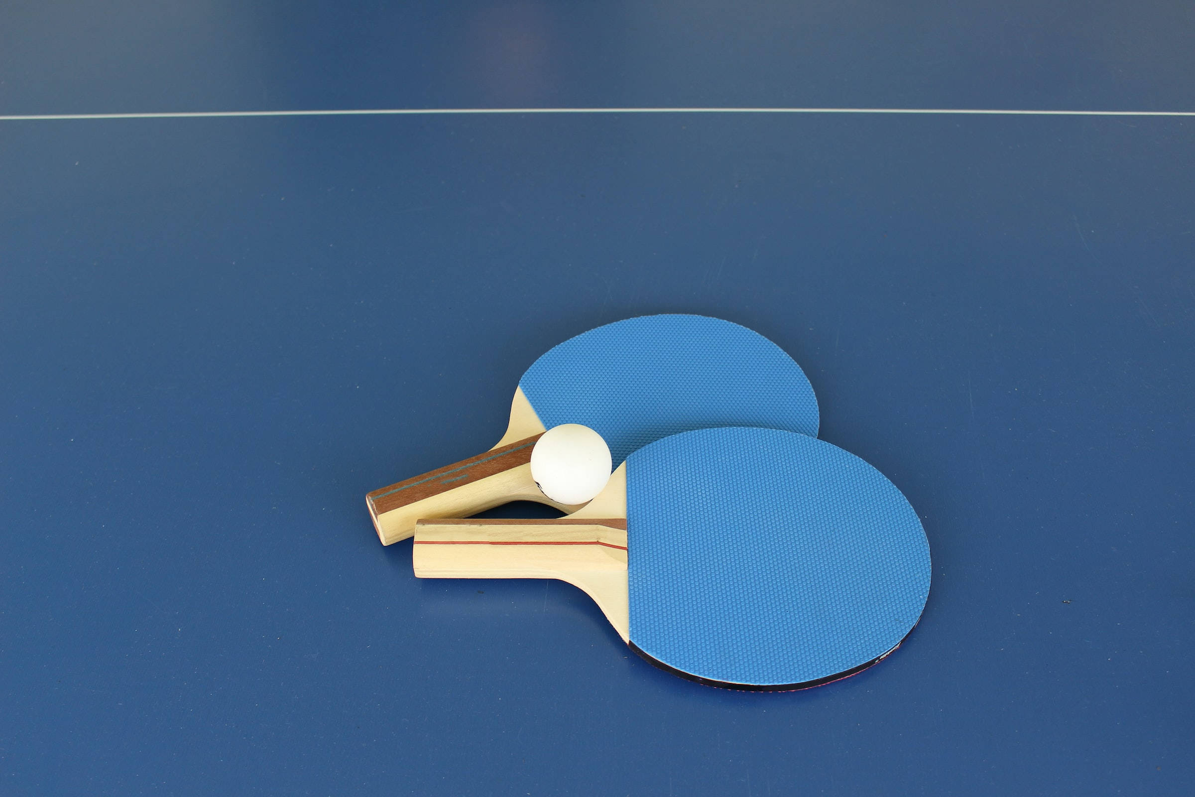 Cute Blue Aesthetic Table Tennis Equipment Wallpaper