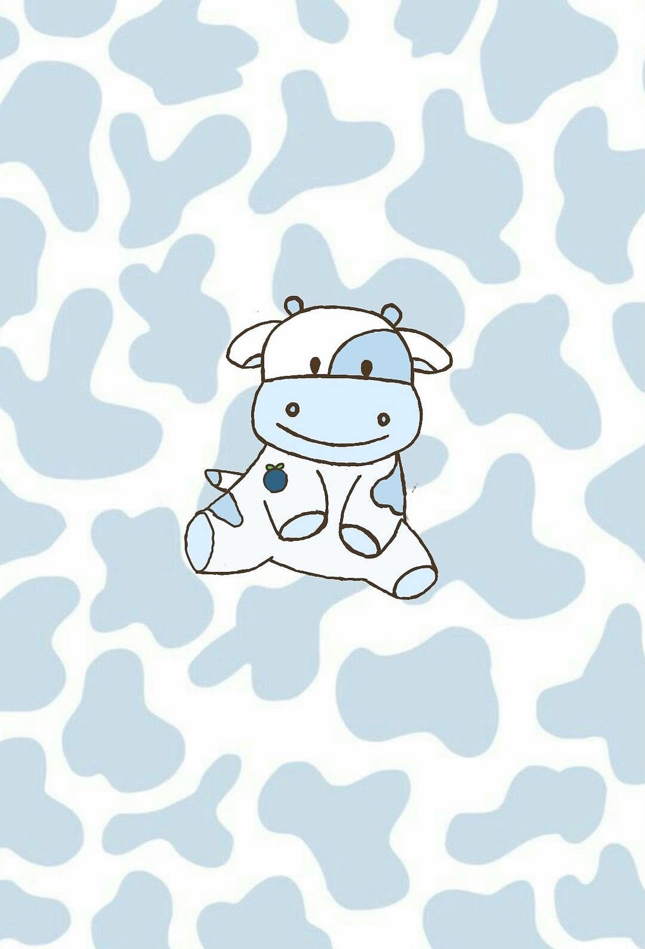 Download free Cute Blue Cow Print Wallpaper 