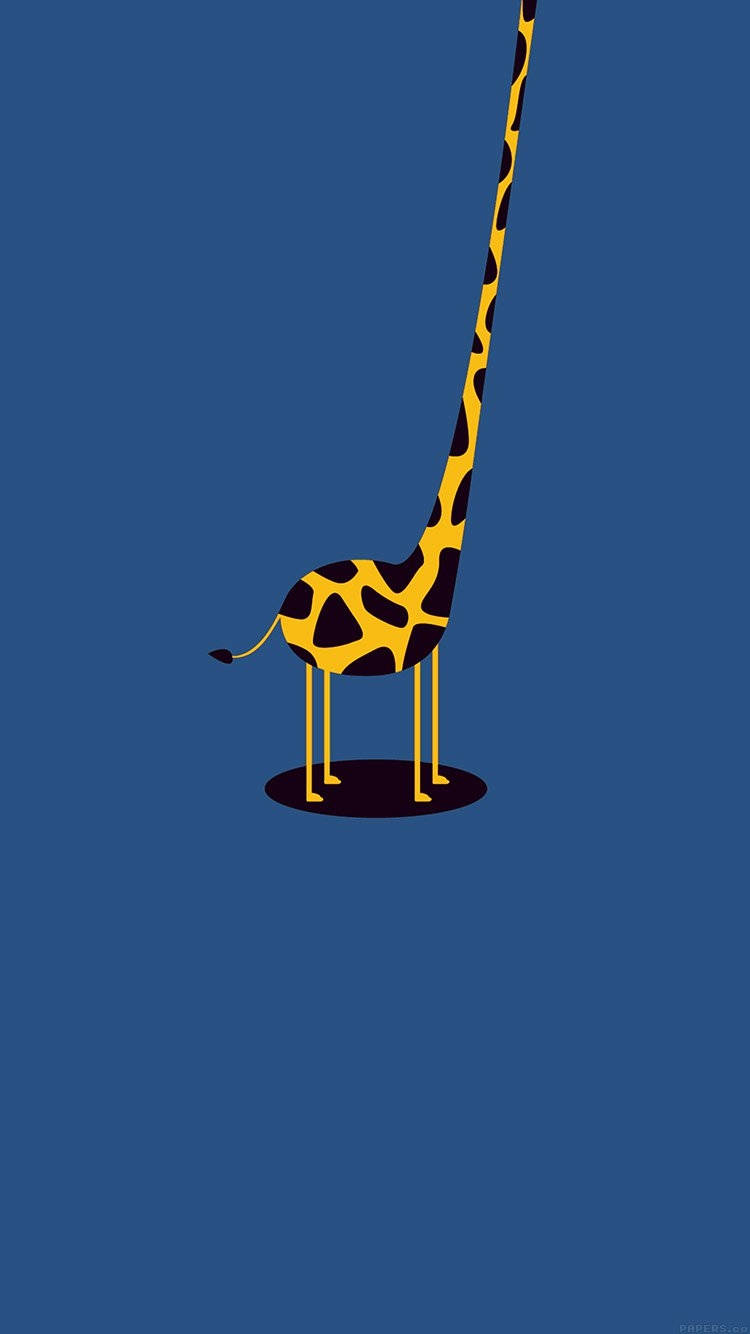 Cute Blue Phone Giraffe Wallpaper