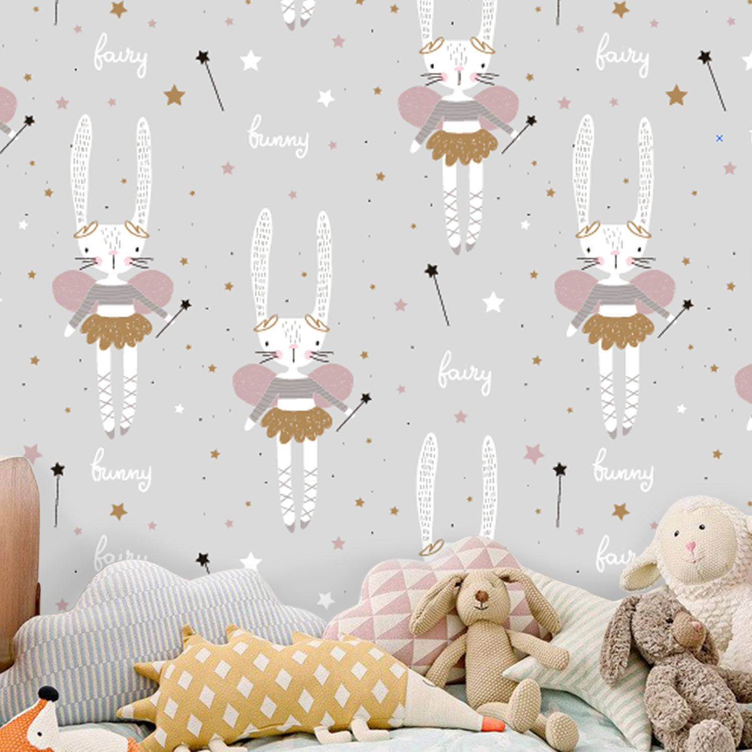 Cute Bunny Room Theme Wallpaper