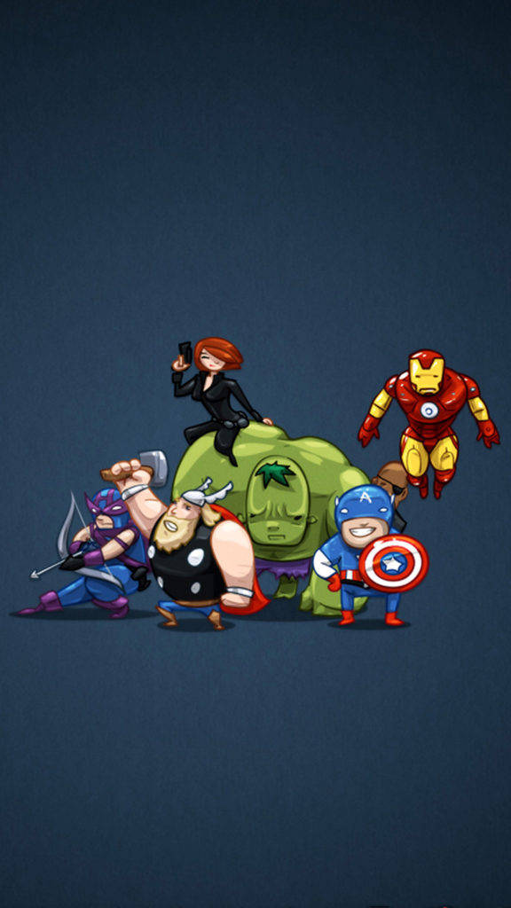 Cute Cartoon Avengers Phone Wallpaper