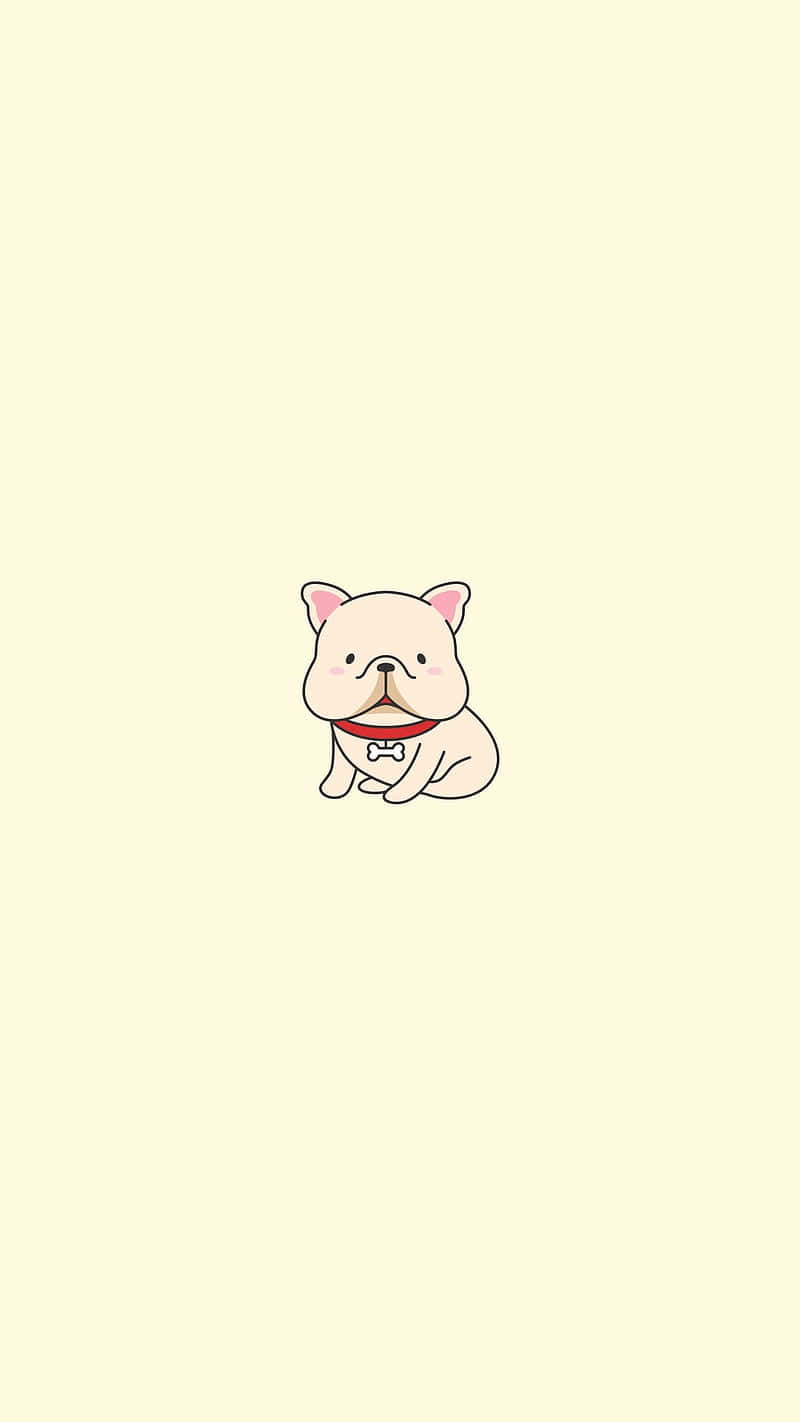 Cute Cartoon French Bulldog Meditating Wallpaper