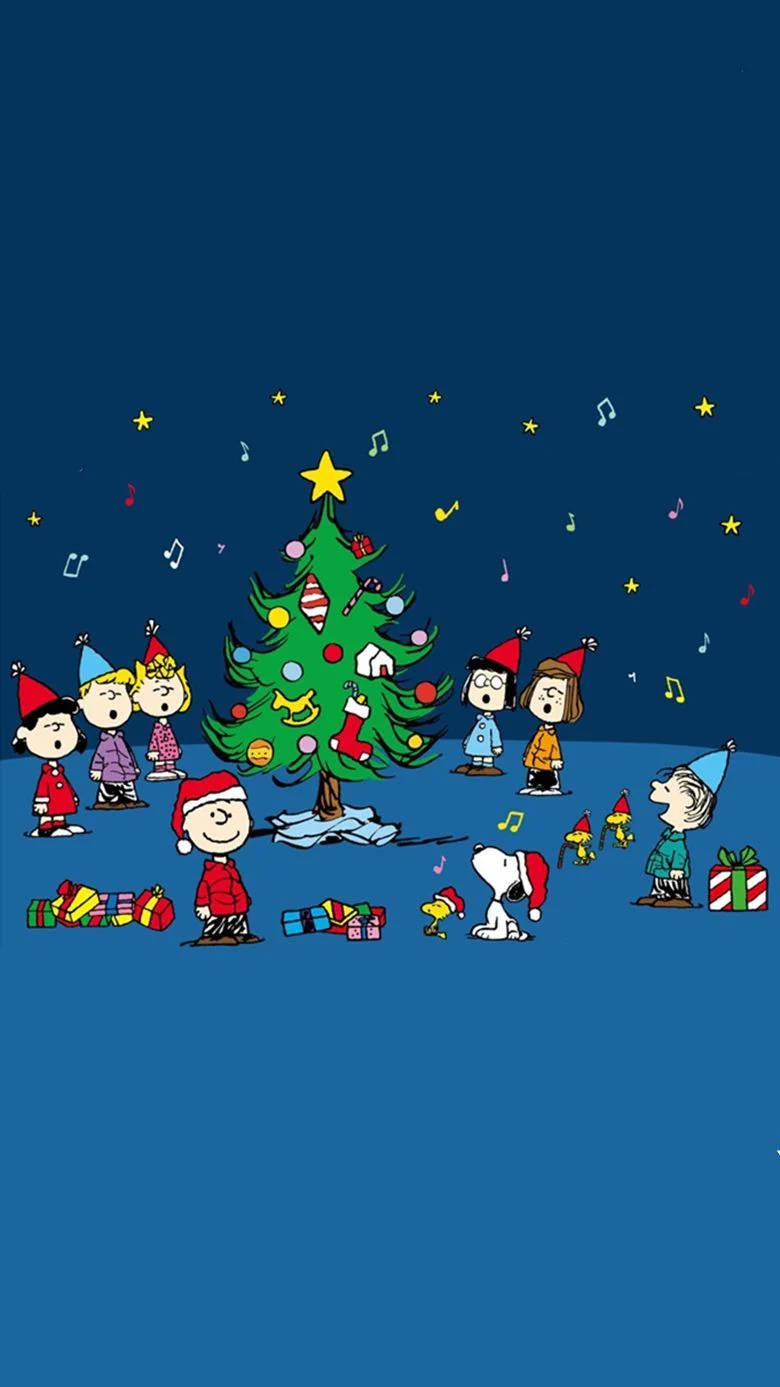 Cute Christmas Charlie Brown And Friends Wallpaper