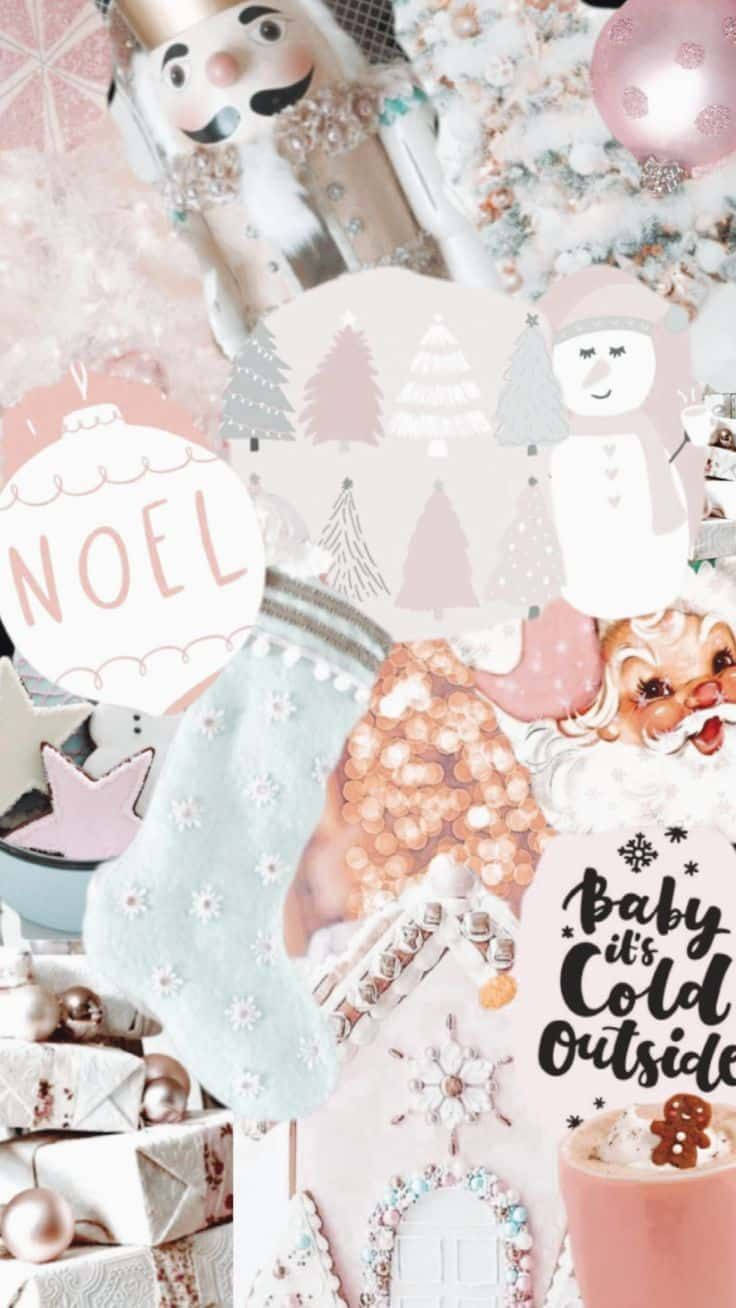 Cute Christmas Iphone Collage Wallpaper