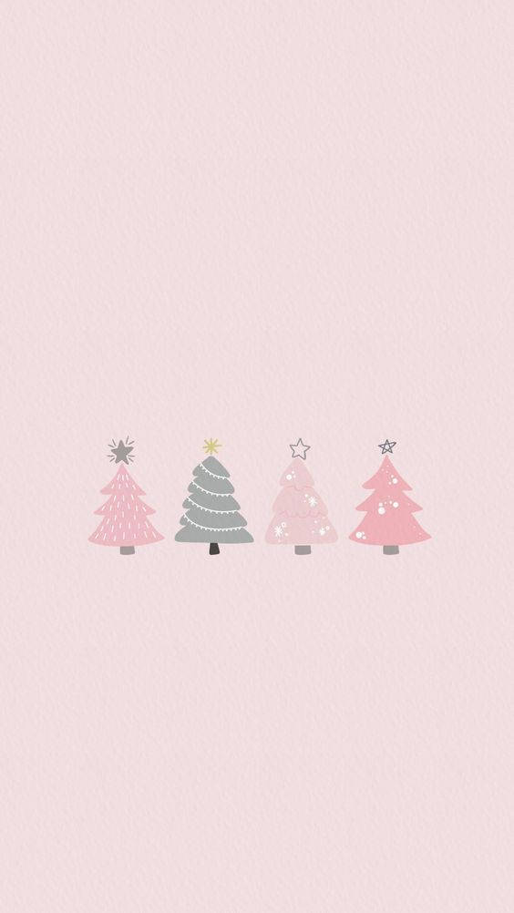 Cute Christmas Iphone Four Trees Wallpaper