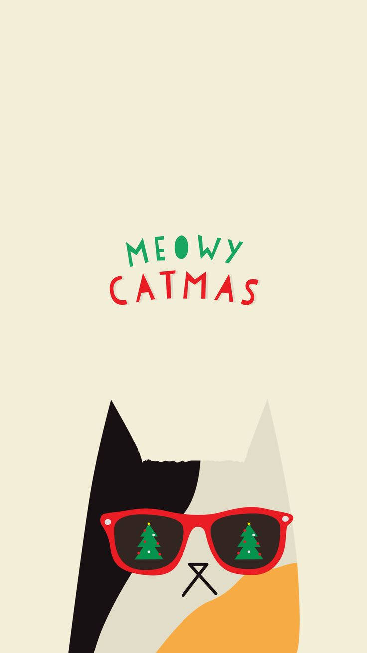 Cute Christmas Iphone Meowy Catmas Wallpaper