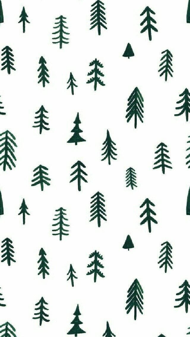 Cute Christmas Iphone Pine Trees Wallpaper