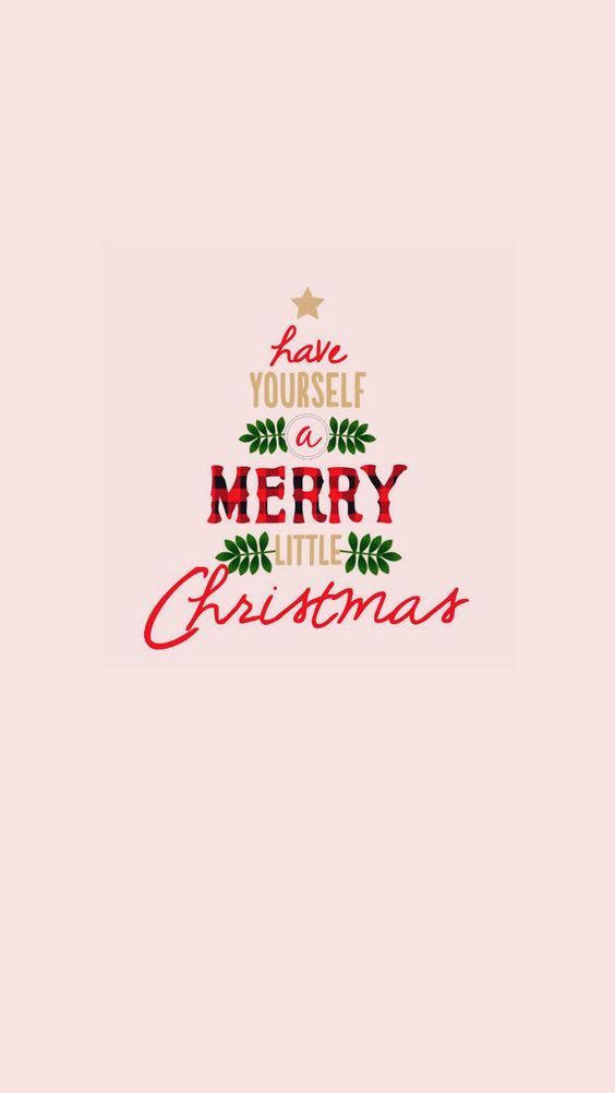 Cute Christmas Iphone Pink Background Wallpaper