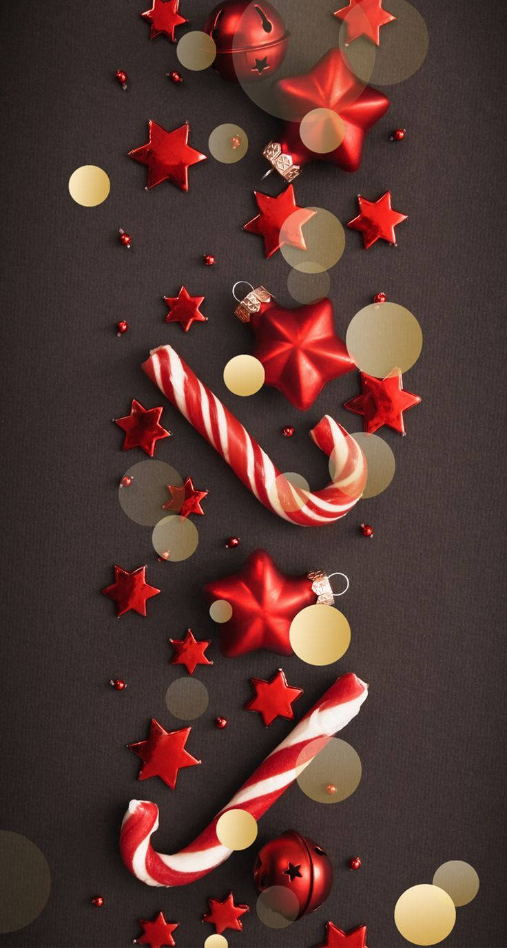Cute Christmas Iphone Red Stars Wallpaper