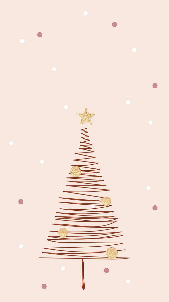 Cute Christmas Iphone Tree Scribble Wallpaper