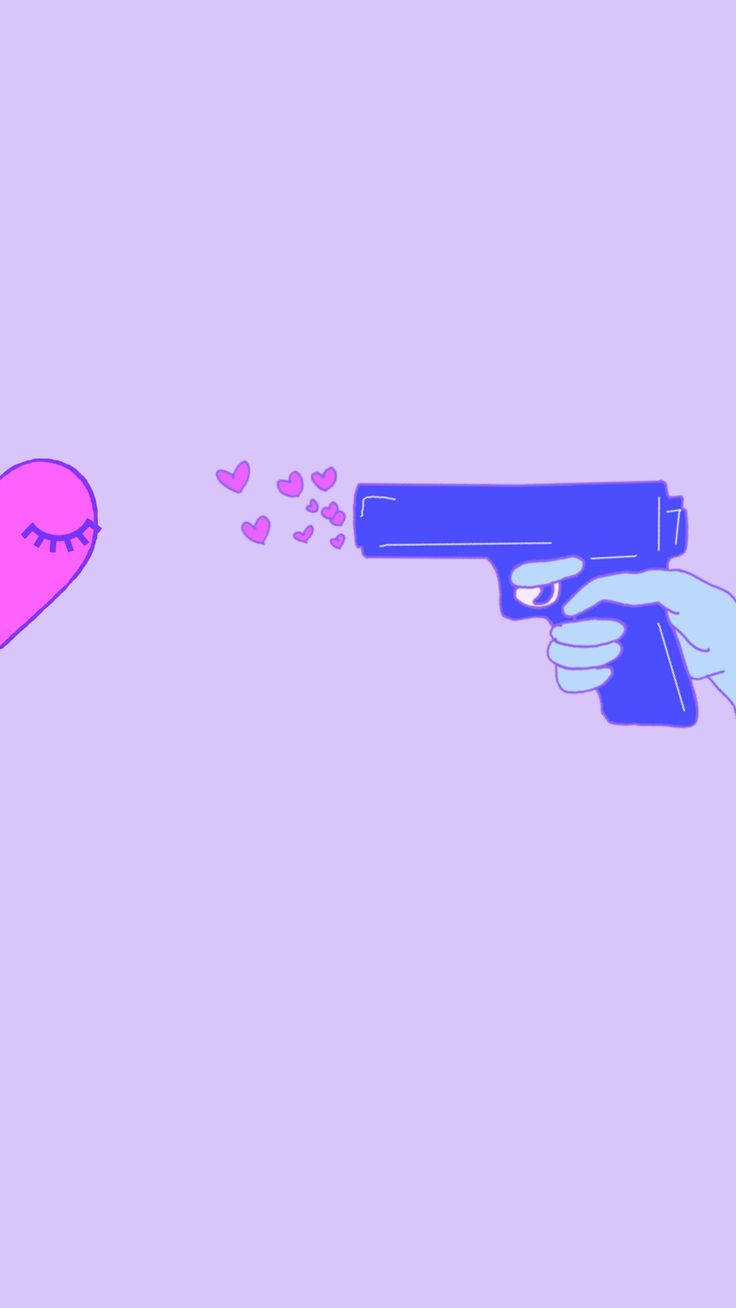 Cute Couple Matching Right Hand Gun Heart Wallpaper
