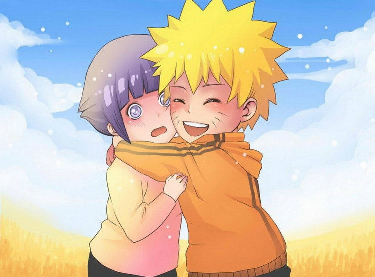 Cute Couple Naruto Hinata Hugging Wallpaper