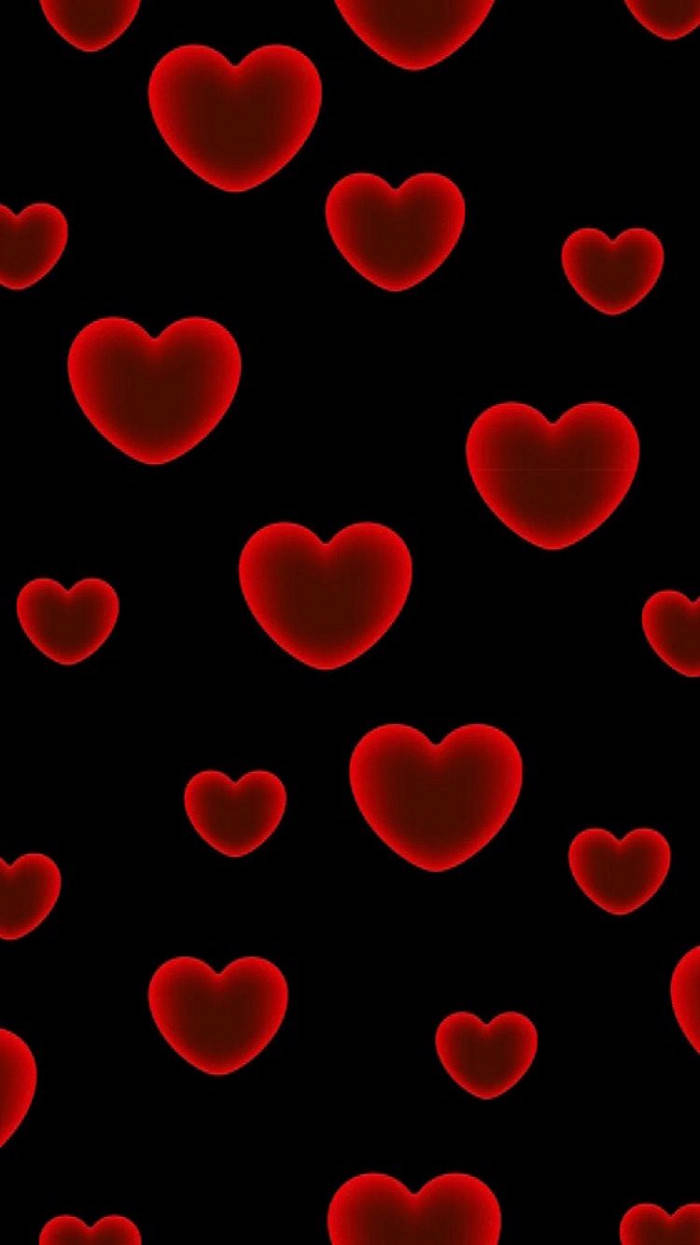 Cute Dark Red Hearts Background Wallpaper