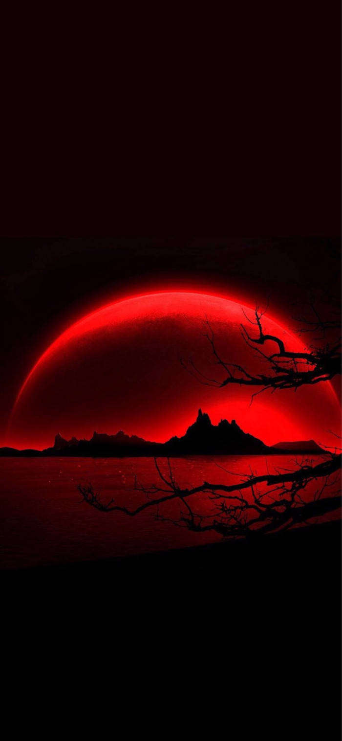 Cute Dark Red Landscape Wallpaper