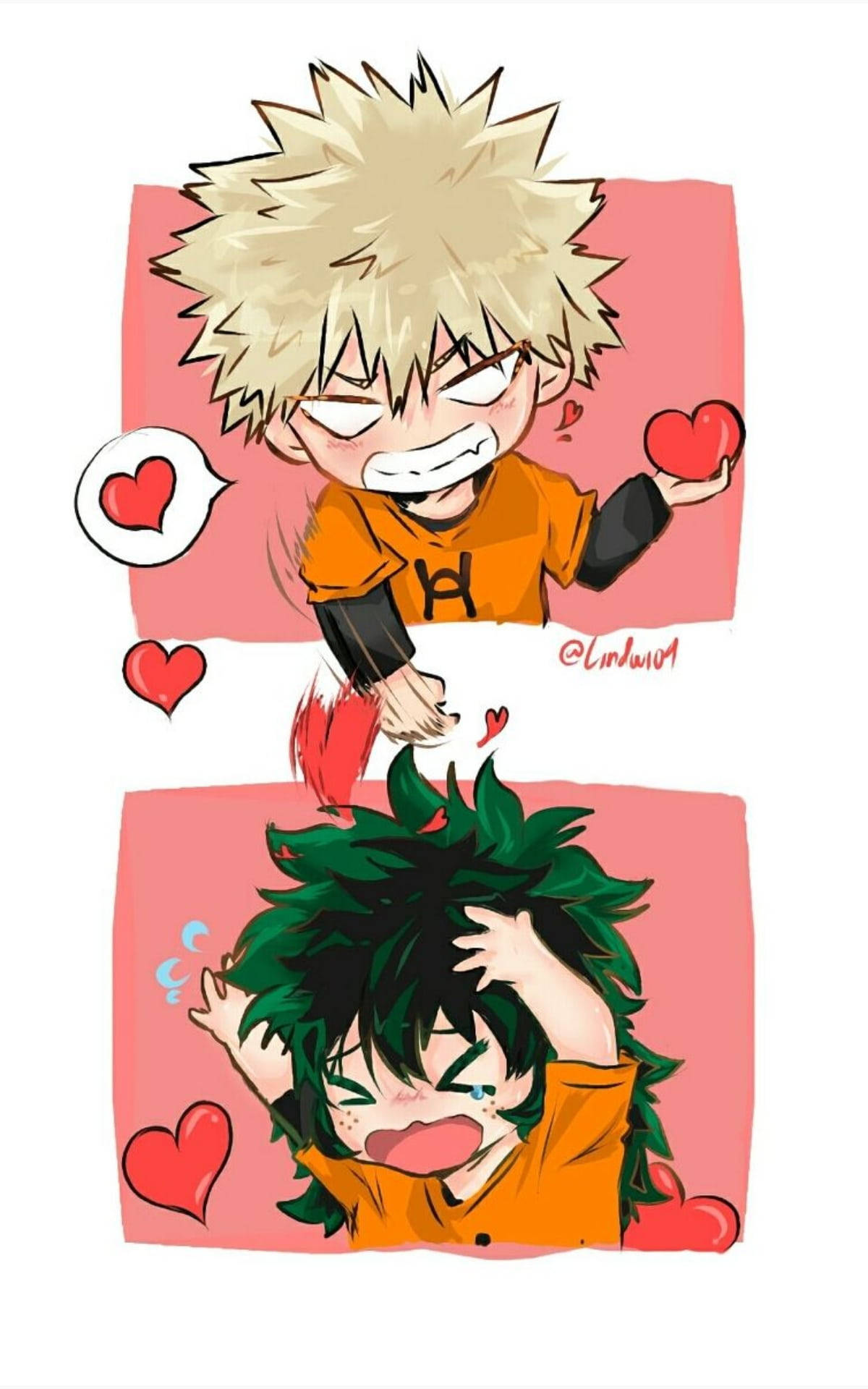 Download free Cute Deku And Bakugou Cartoon Wallpaper - MrWallpaper.com