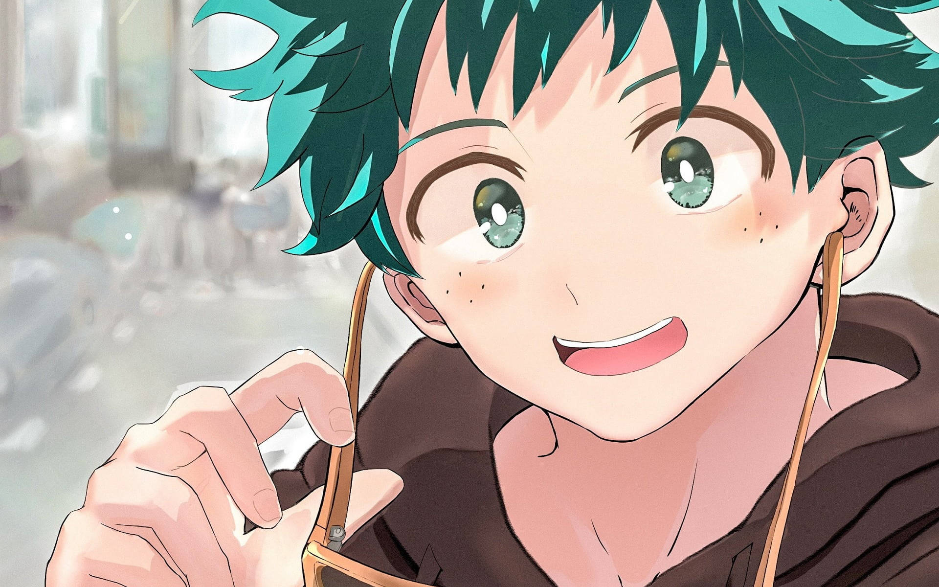 Download free Cute Deku Removing Eyeglasses Wallpaper - MrWallpaper.com